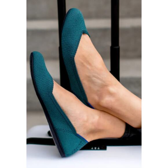 ROTHY'S rothys emerald green round toe Spruce Python recycled ballet flats shoes - Picture 5 of 10